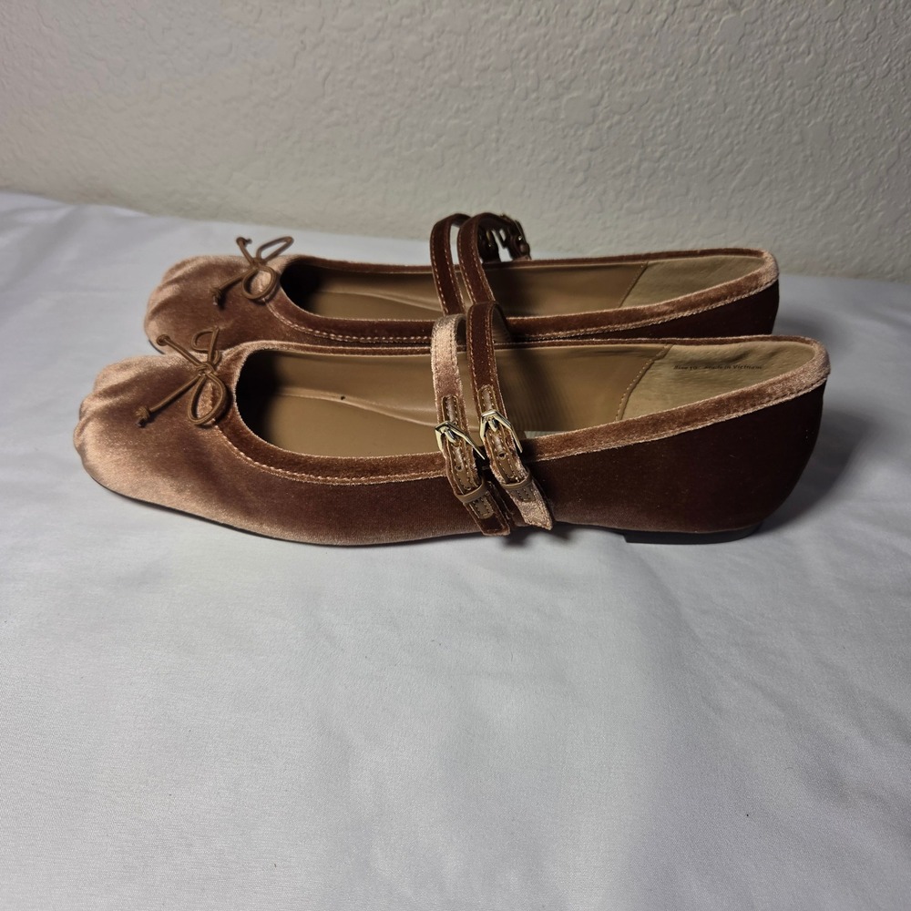 Dolce Vita Brown Velvet Mary Jane Flats